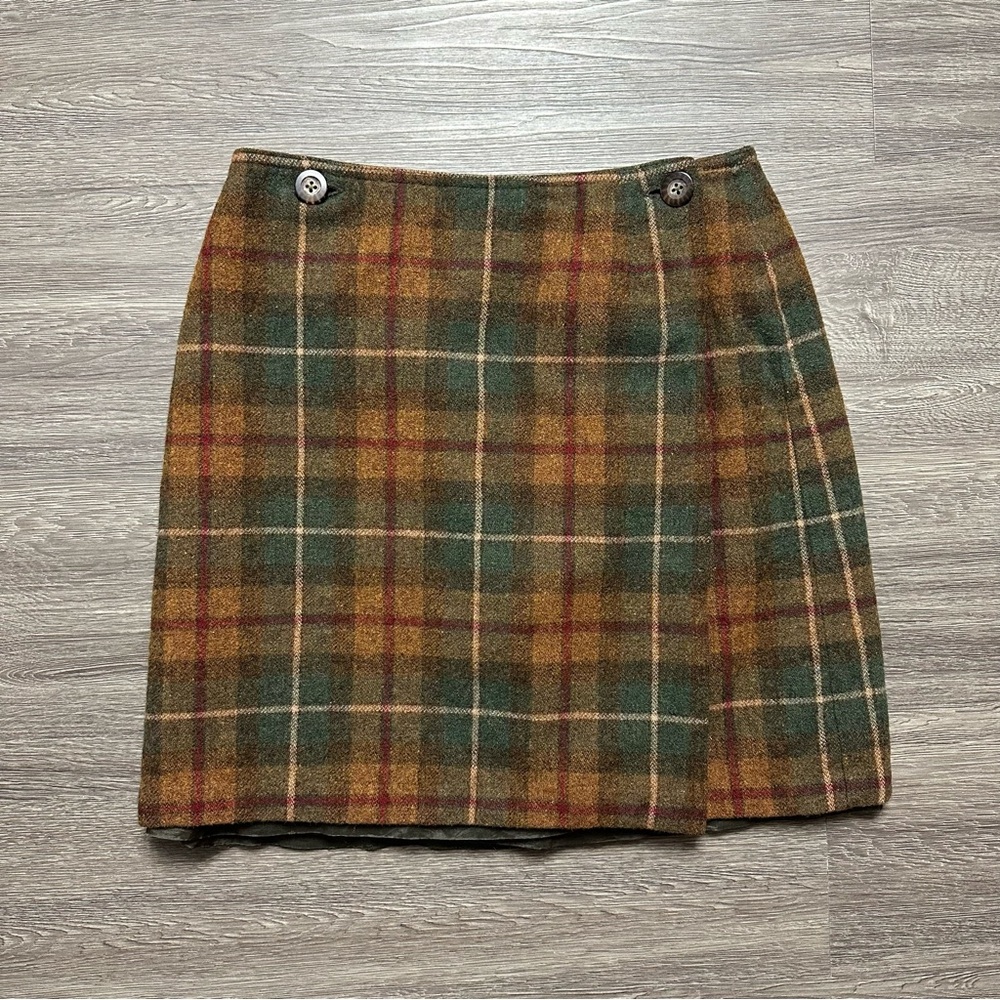Final Sale: Plaid Wool Blend Skirt